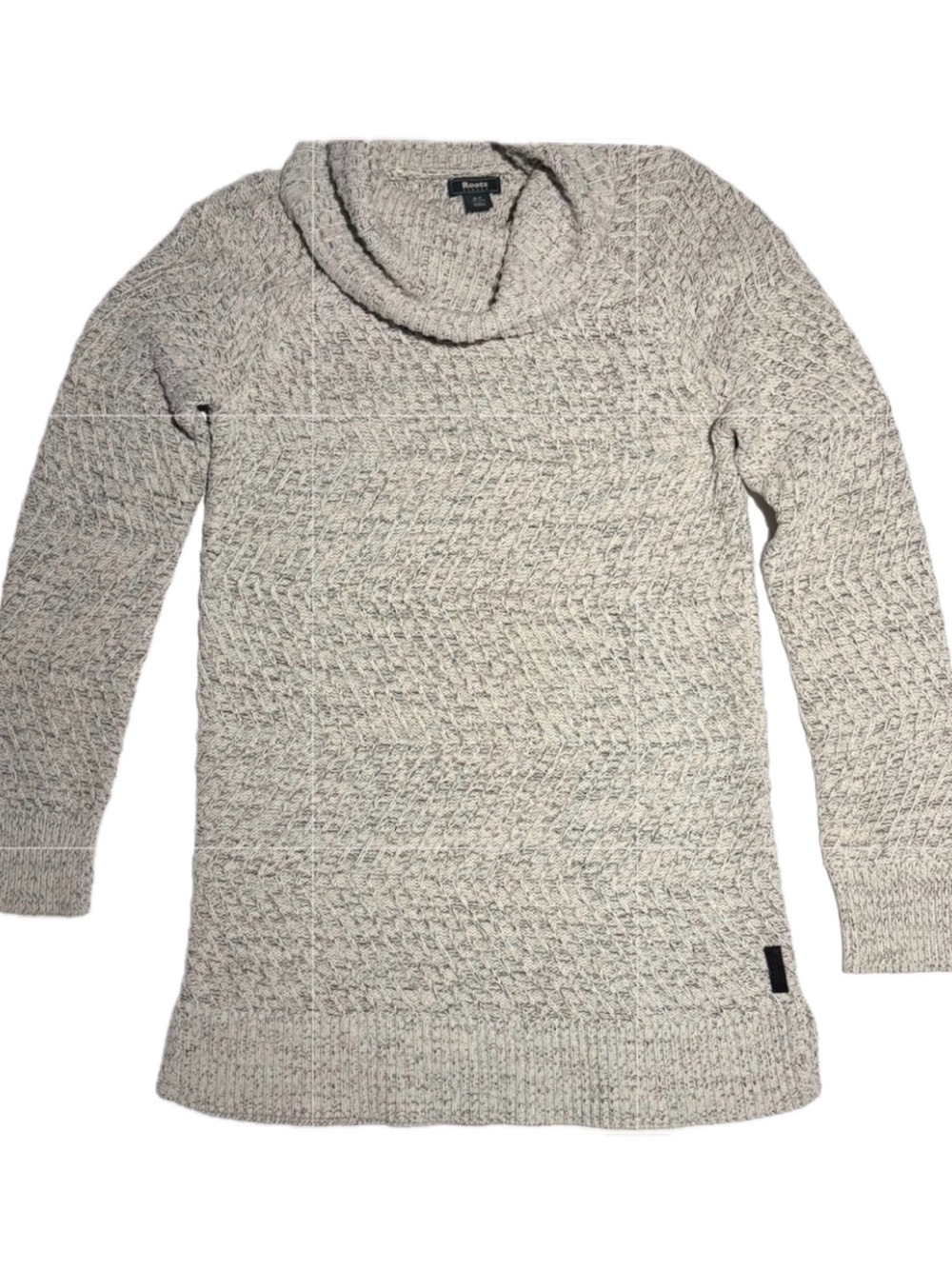Roots Cream Cowl Neck Marled Knit Sweater Size S